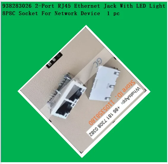938283026 2-Port RJ45 Ethernet Jack With LED Light 8P8C Socket For Network Device  1 pc