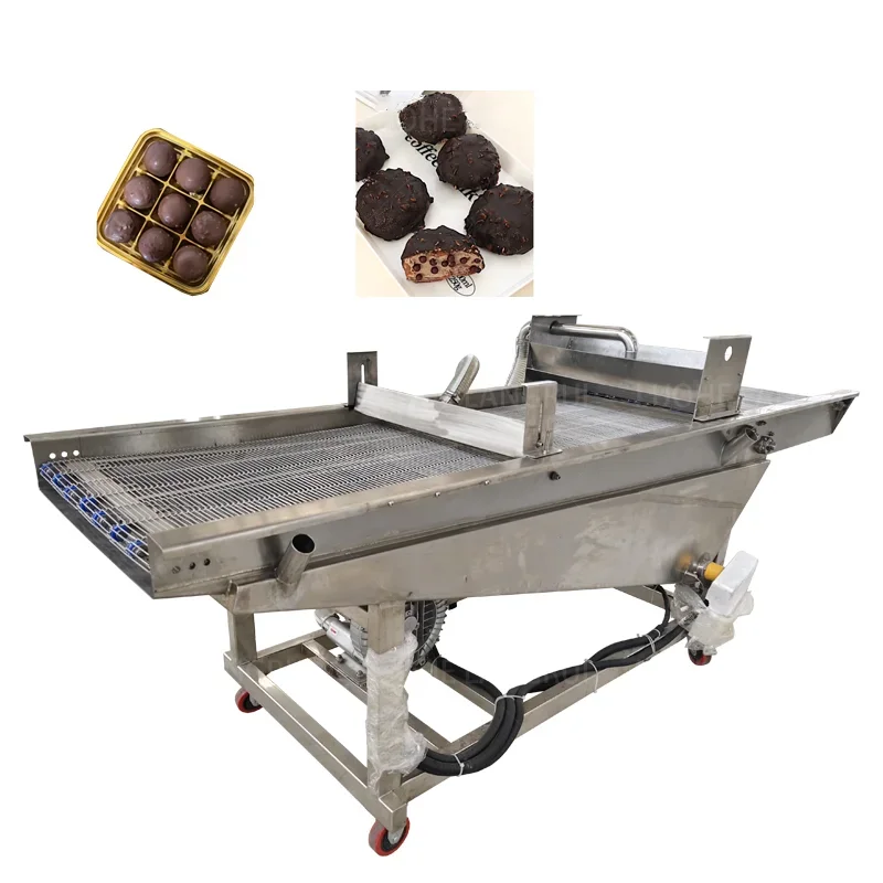 Stainless Steel Automatic Chocolate Covered Wafer Biscuit Machine Line Chocolate Bar Coating Enrober Machine