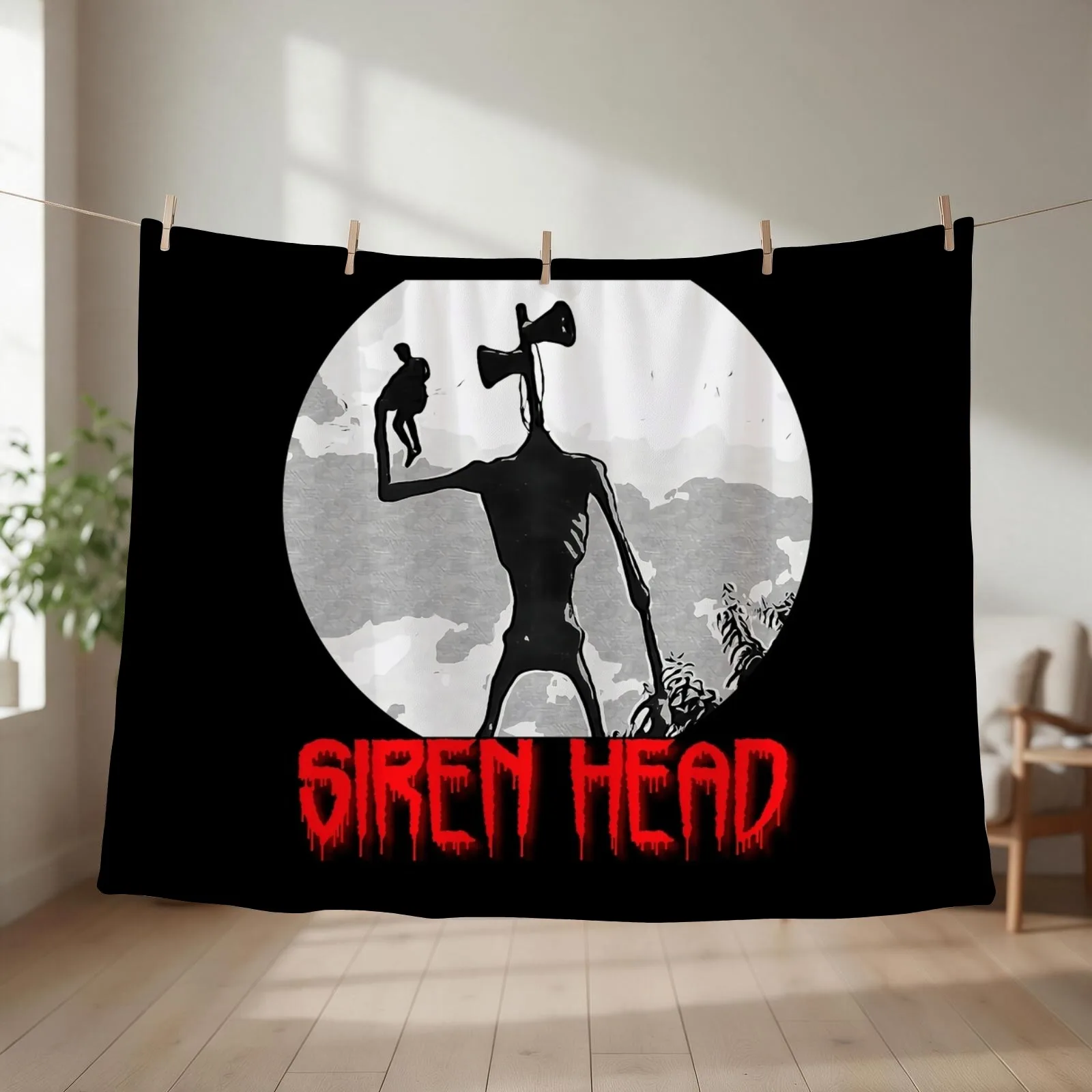 Siren Head Throw Blanket couch cozy soft plush fuzzy picnic outdoor blanket