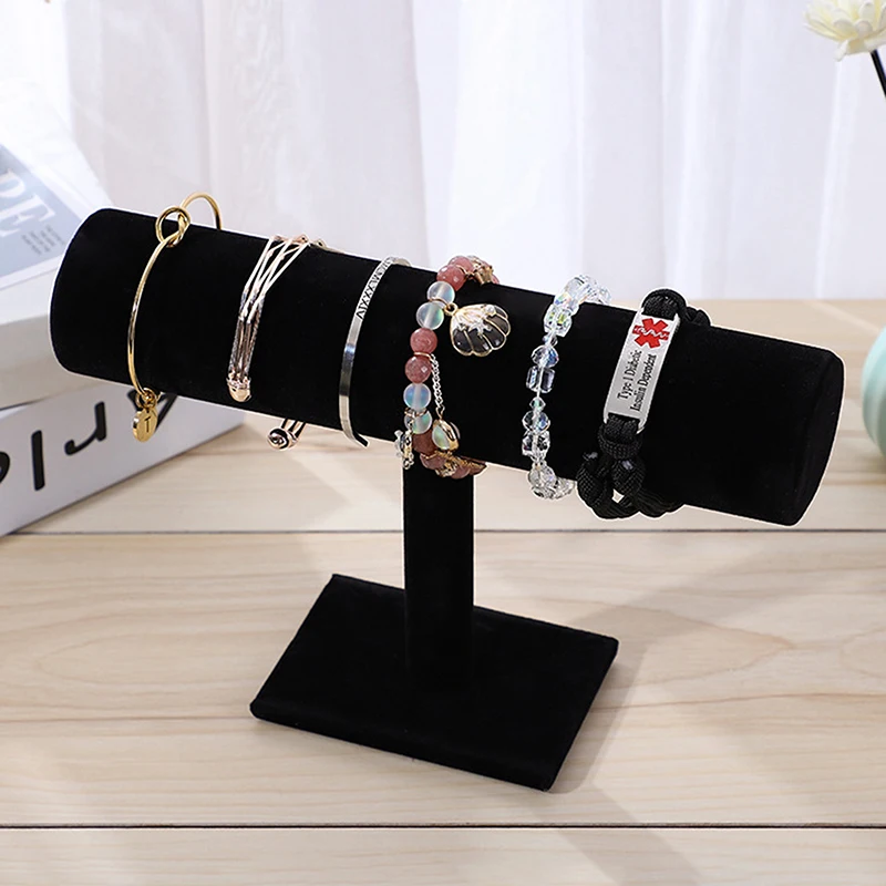 Velvet T-Type Bracelet Chain Watch Jewelry Display Stand Headband Hairpin Headdress Organizer Storage Holder Jewelry Store Decor