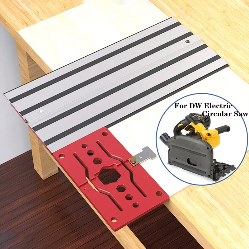 Aluminum Alloy 90 Degree Woodworking Guide Rail for DW Circular Saw - 340mm Right Angle Positioning Cutting Guide Tool