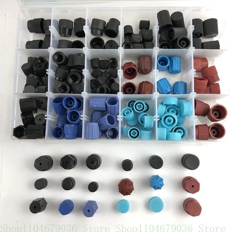 

170x C R134a Car Air Conditioning Service AC Charging Port for Valve Dust Caps High-pressure Low-pressure AC for V