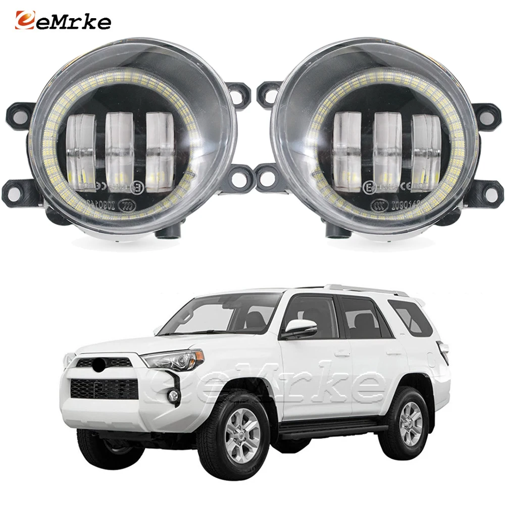 

Светодиодные противотуманные фары автомобиля PTF для Toyota 4Runner SR5, 4 Runner TRD Pro 2014-2021 2022 2023 с линзой Angel Eye DRL дневные ходовые огни