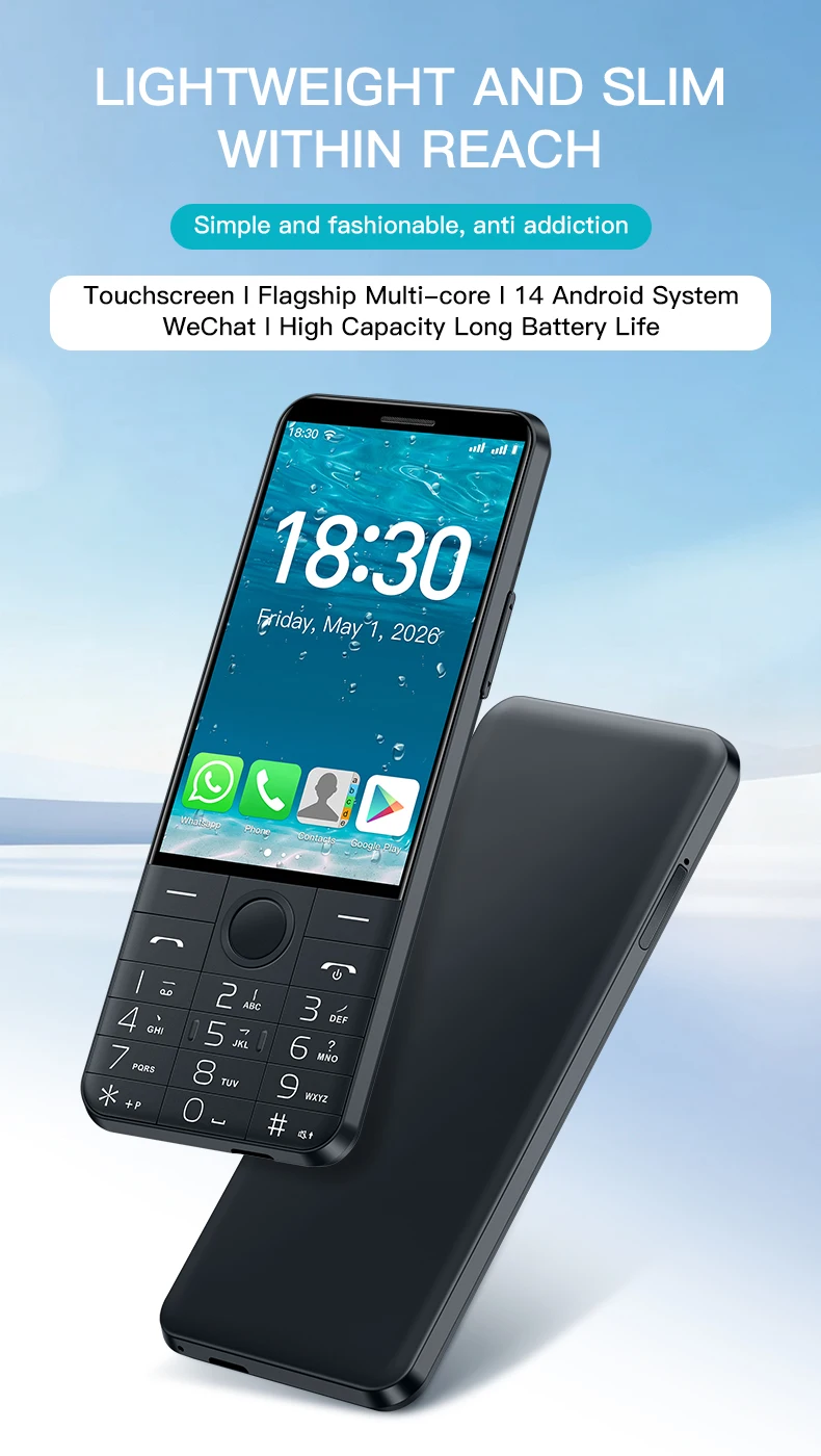 NEW DOOV F27 PRO Touch Screen Dual SIM 3.58 ” Hebrew Keypad Smartphone 16mp Android 14 2120mAh Google Play 4GB+64GB BT Whatsapp