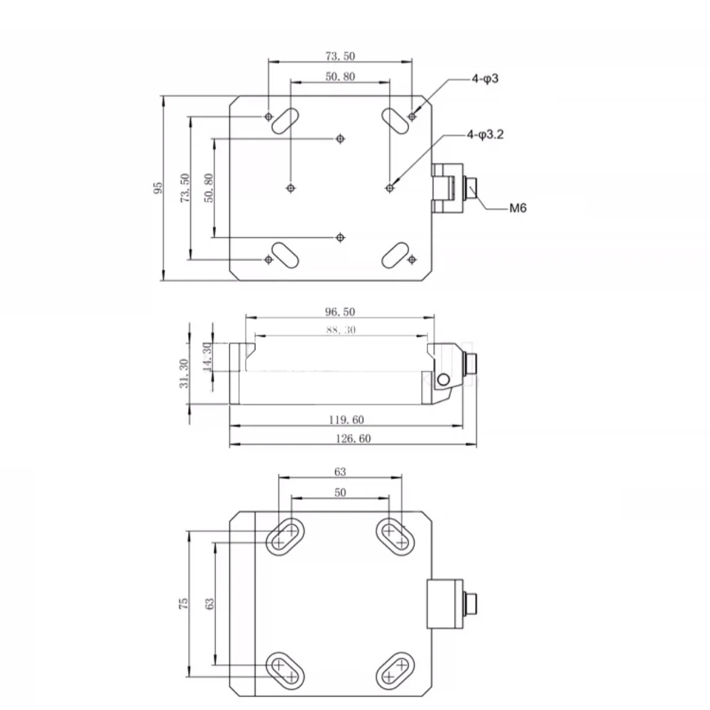 95mm Rail Construction Clamp, Anodized Aluminum, M6 Locking Screw, Metric/Imperial Screw Compatible, H95F-P13