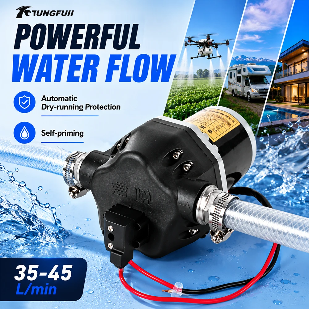 

Agricultural Drone Sprayer Pump 12V High Flow Diaphragm Pump Corrosion Resistant Auto Shut Off Pump for UAV Plant Protection