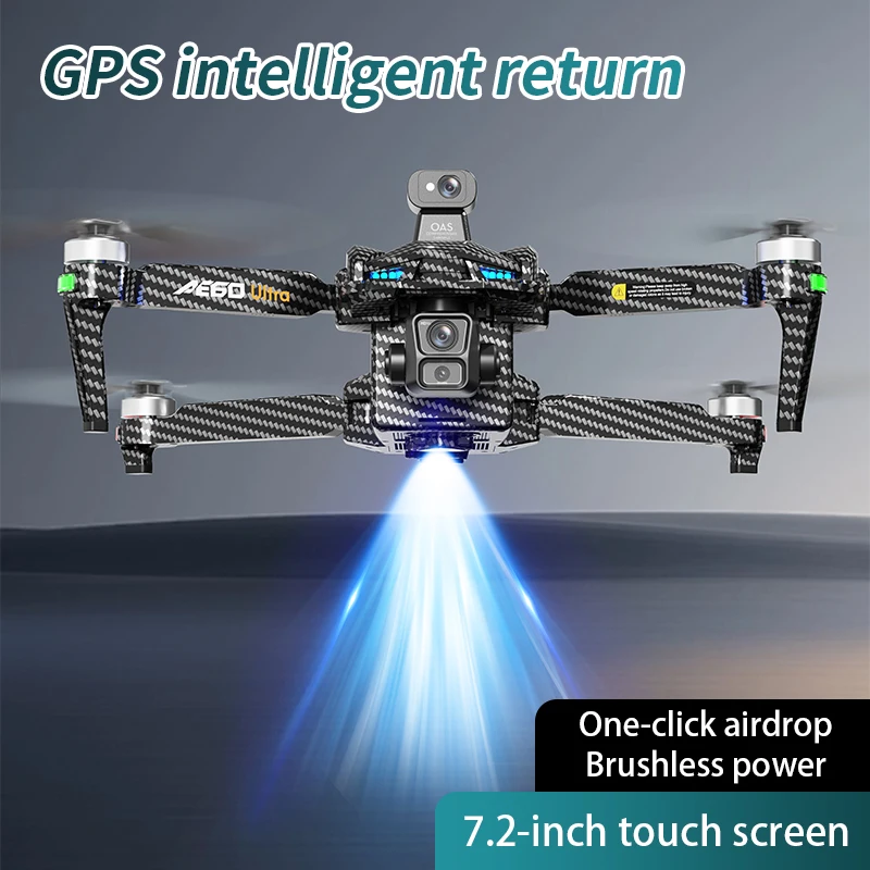 

AE60 GPS Drone 8K Professional HD Camera Brushless 3-Axis Gimbal 12KM Obstacle Avoidance Large Screen 5G FPV Dron RC Quadcopter