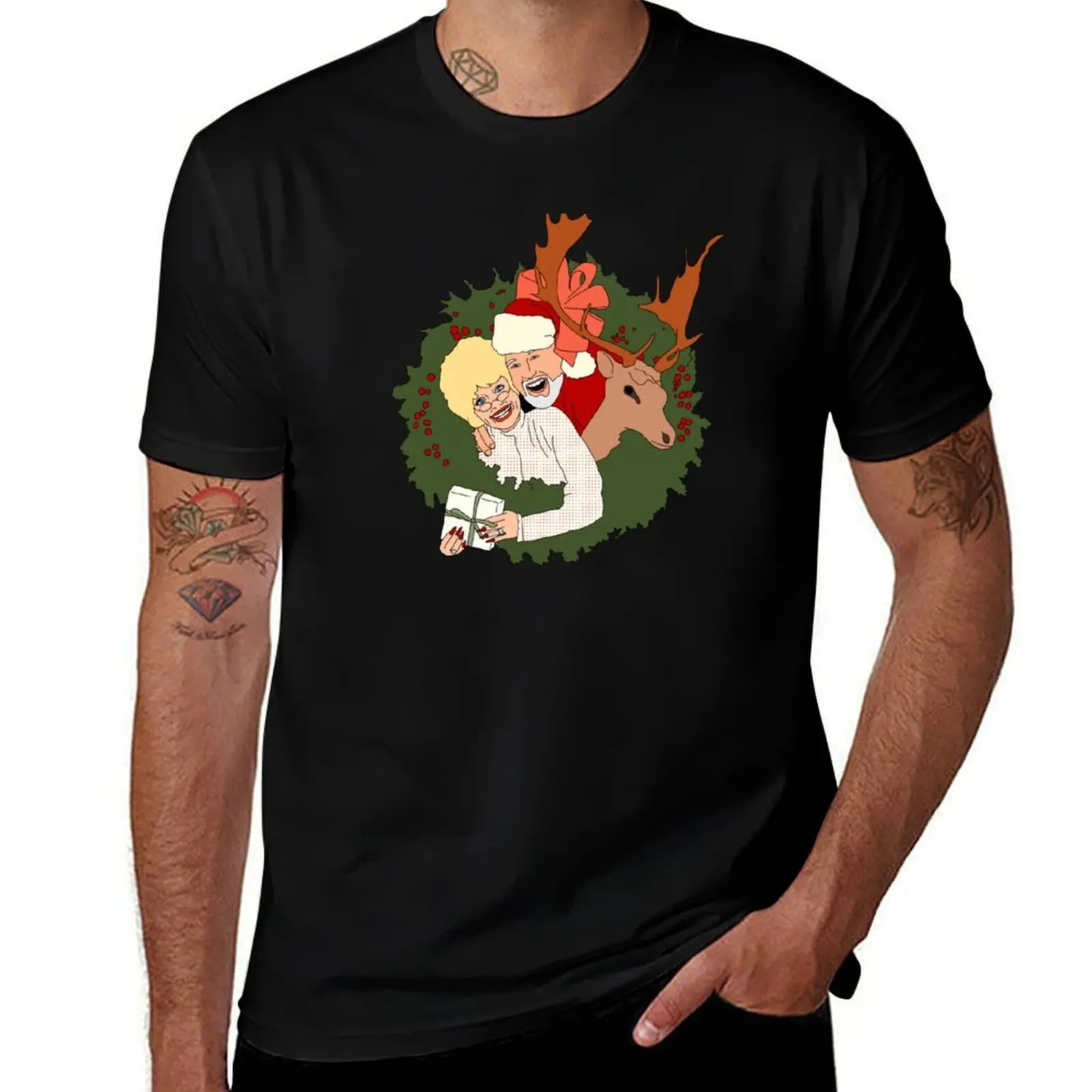 

Once Upon a Dolly and Kenny Christmas T-Shirt Basic Tee Shirt for Everyday Outfit