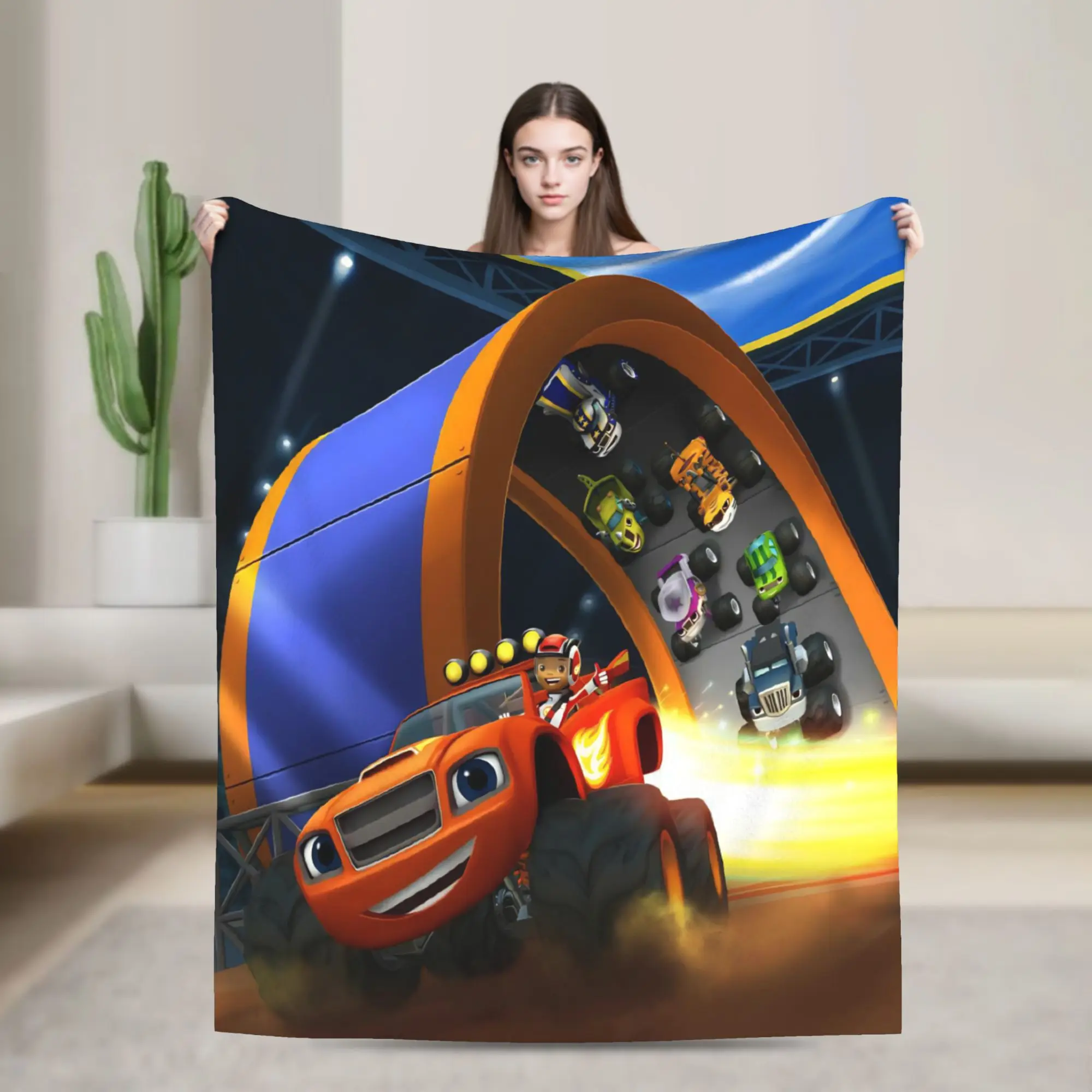 Blaze and the Monster Machines Blanket Super Soft Cozy  Throw Blankets for Couch 50x60 Inch Multi-size Rug Piece