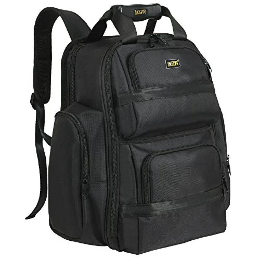 

Tool Backpack bag, Heavy Duty Tool Organizer for Electrician/Contractor/Plumber/HVAC, Large Front Flap and Laptop Compartment F