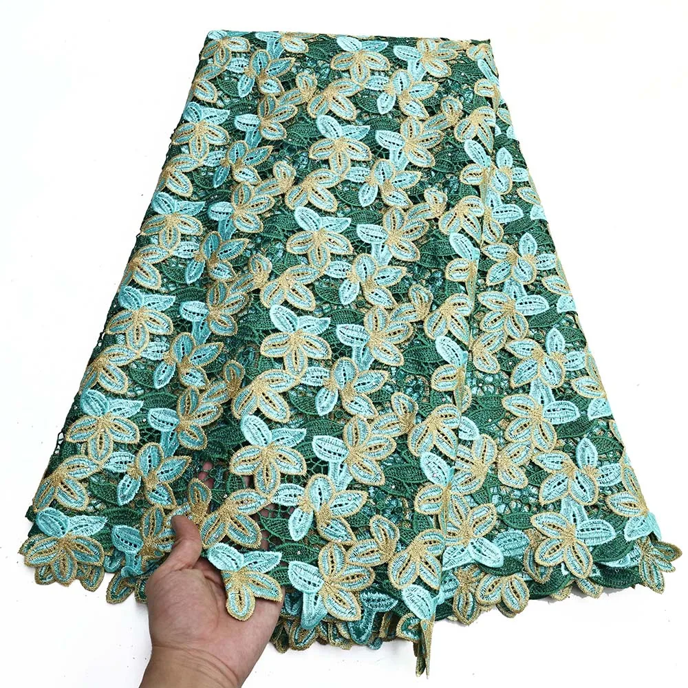 فاخر شبكة ملونة الحبل الدانتيل النسيج Hot البيع 5 ياردة الحليب الحرير الدانتيل الخياطة فستان الزفاف المواد أنيقة للذوبان في الماء الدانتيل