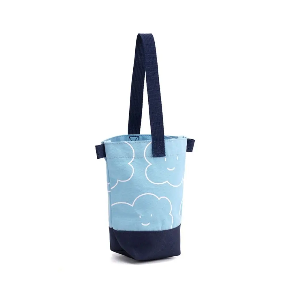 

Cute Outdoor Canvas Cup Bag Printed Water Bottle Holder Water Bottle Cover Korean Style Portable Small Storage Bag Women