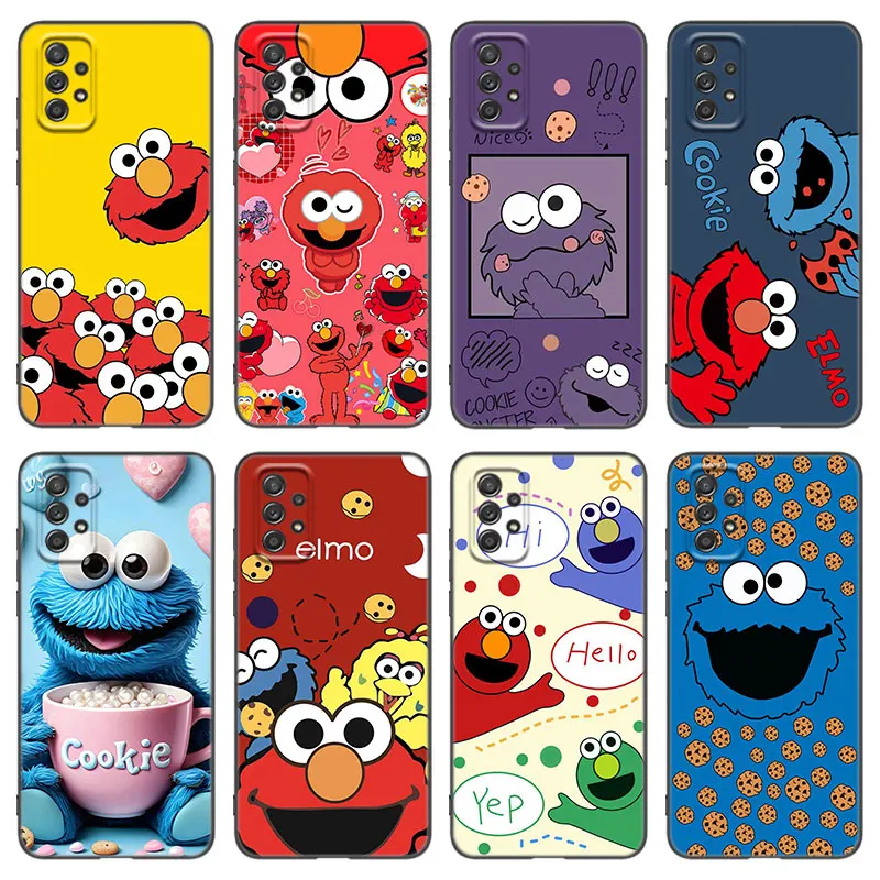 Cartoon Cookie Monster Phone Case For Samsung A13 A22 A24 A32 A71 4G A33 A34 A35 A52 A53 A54 A55 A73 5G A12 A14 A23 A31 A50 A51