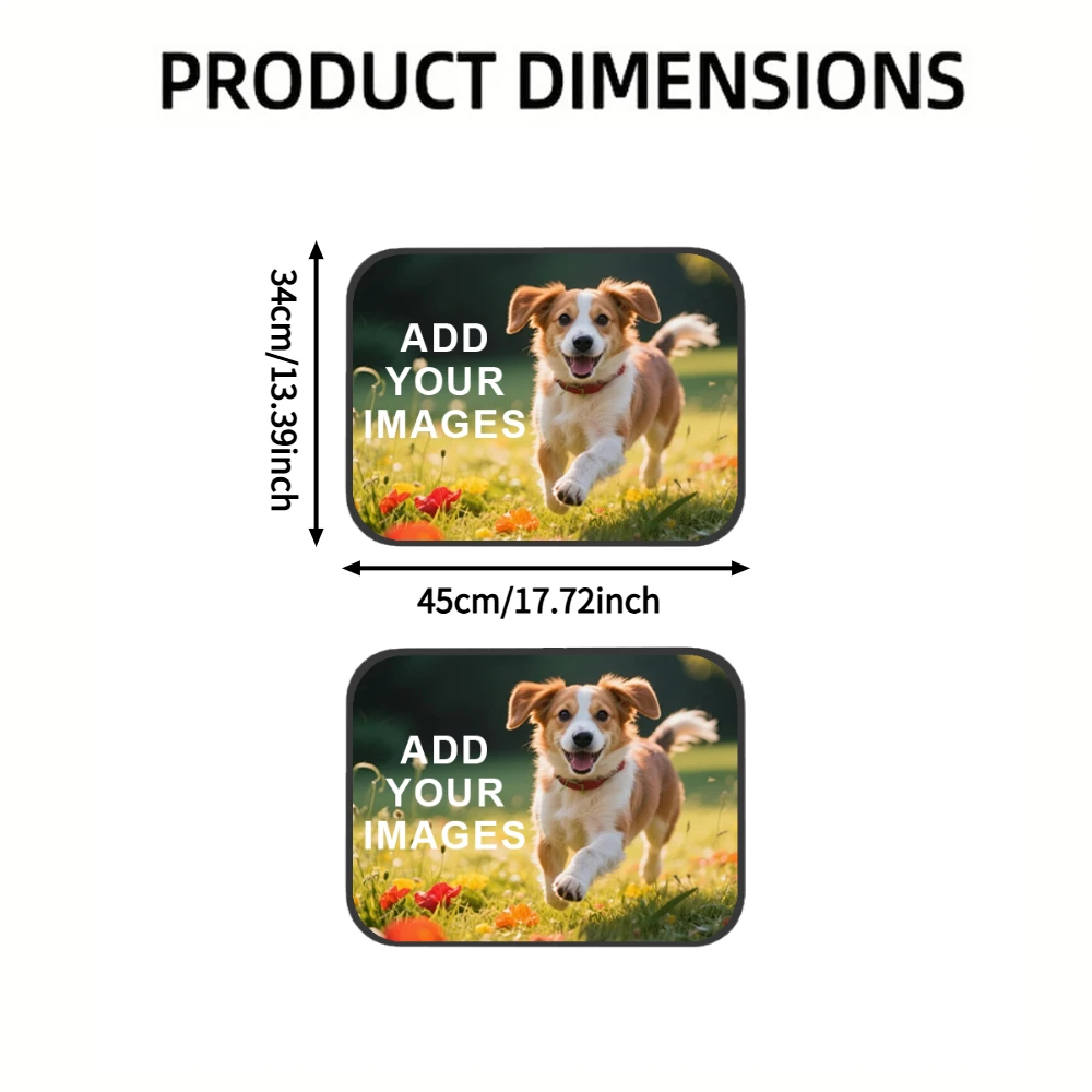 1 Set/2 Sets Custom Car Floor Mats with Personalized Image Design, Durable & Easy To Clean Interior Accessories view 2