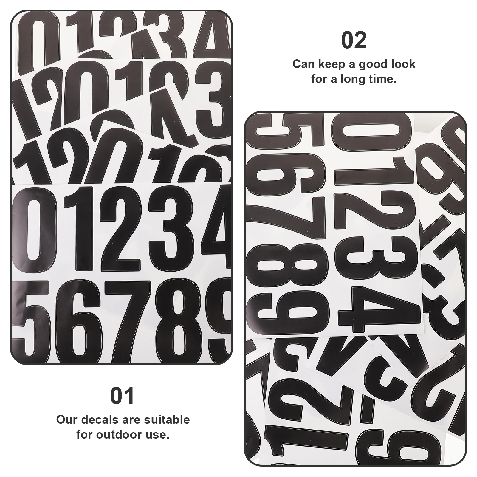 

6 Sheets Digital Stickers Number Labels Address Adhesive Numbers for Mailbox Garbage Can Numbered Large Sticky