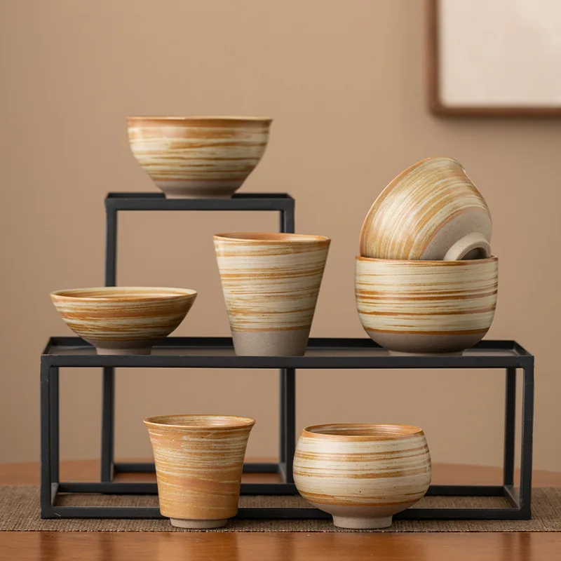 

Винтажная чашка для эспрессо с нишевым дизайном, японская ретро грубая керамика, чашка ваби-саби ручной работы, керамическая чашка для послеобеденного чая