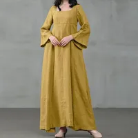 Medieval Dress Woman Costume Palace Cotton and Linen Victorian Dress Cosplay Long Maxi Dresses Kaftan Robe Black Pink Yellow