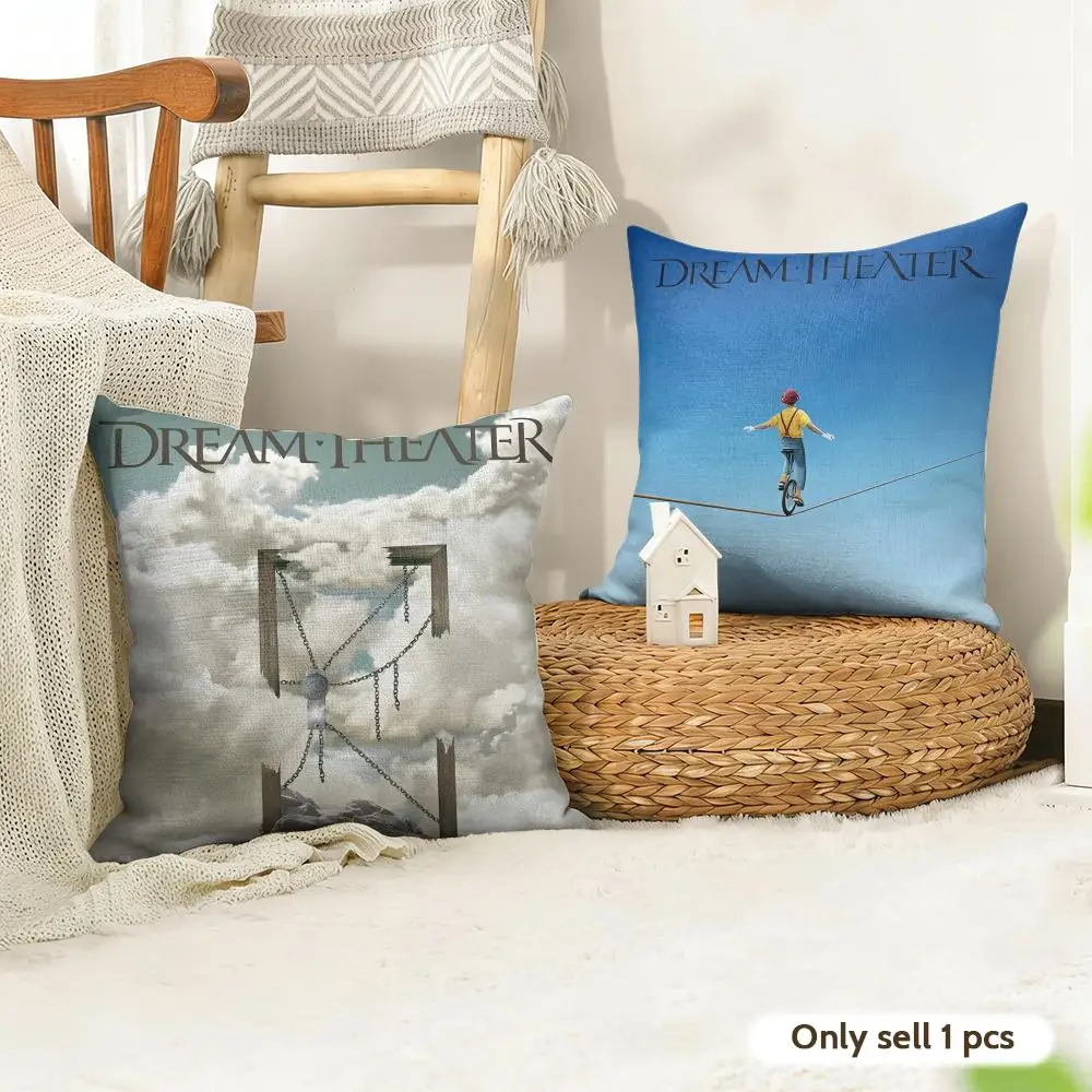 Rock Band D-Dream Theater Cushion Cover Organic Linen Square Pillow Case Durable Non-Allergenic And Kind To Skin