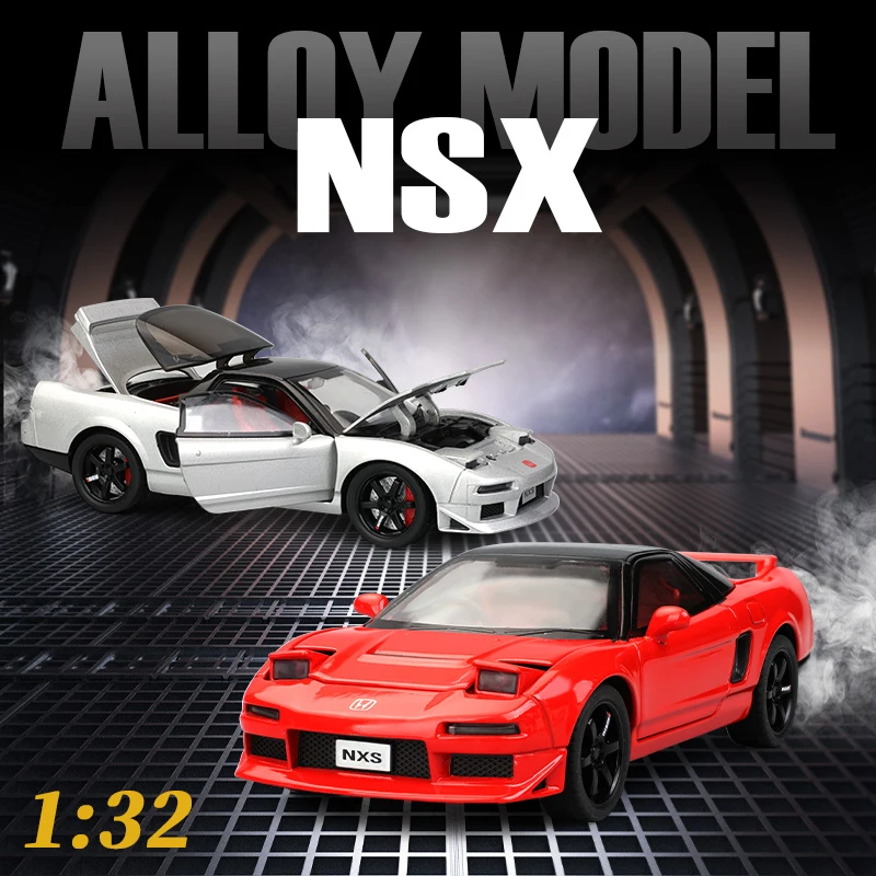 

1/32 Sports Car NSX Diecast Metal Racing Vehicles toy Models High Simulation Pull back collection christmas decorations 2024gift