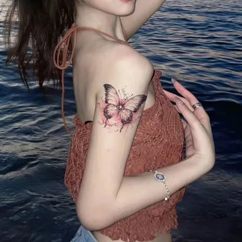 

Наклейка-тату-бабочка с улучшенным цветом, модная, компактная, свежая, водонепроницаемая и долговечная наклейка-тату