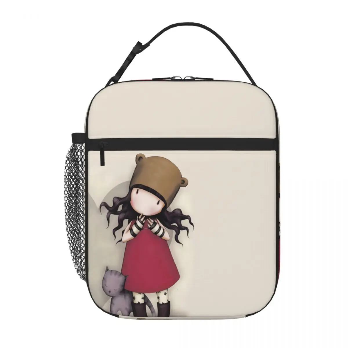 Bestselling Santoro Gorjuss Doll Insulated Bold Color Lunch Box Bag Business Trip Lunch Carrier
