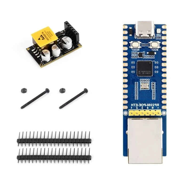 [EYEL!NEW!】 RP2350A Dual-Core Dual-Architecture Development Board Featuring Poe Module W6300 Ethernet Chip RJ45 Port POE-ETH