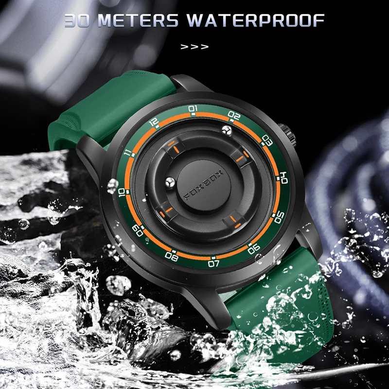 Foxbox 2025 Luxury Watches Men Creative Scrolling Beads Quartz Wristwatches Fashion Waterproof Magnetic Force Mens Watch Reloj