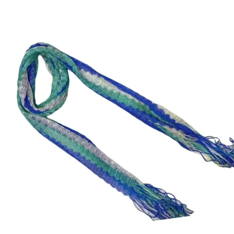 

652F Элегантный полосатый шарф, кружевные шарфы с запахом на шею для женщин, наряд для отдыха