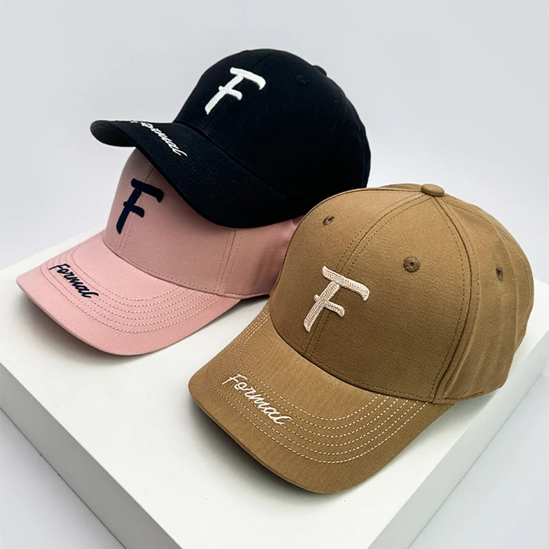 Hardtop Korean Embroidered F Letter Baseball Hats Breathable New Men Women Sunshade Snapback Caps Simple Versatile Fashion Soft