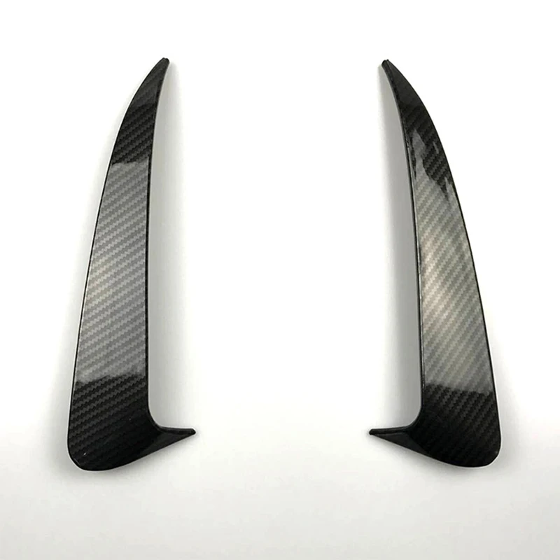 2 Pcs 2014 To 2019 For Mercedes Benz C Class W205 4 Door Amg Rear Bumper Lip Spoiler Vent Cover ABS Gloss Black Carbon Fiber