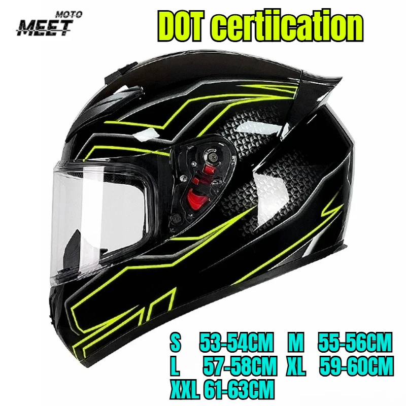 

DOT Certified Unisex Racing Motorcycle Helmet Full Face Anti-Fog Vintage Style Scooter Full Coverage Retro Personality capacete