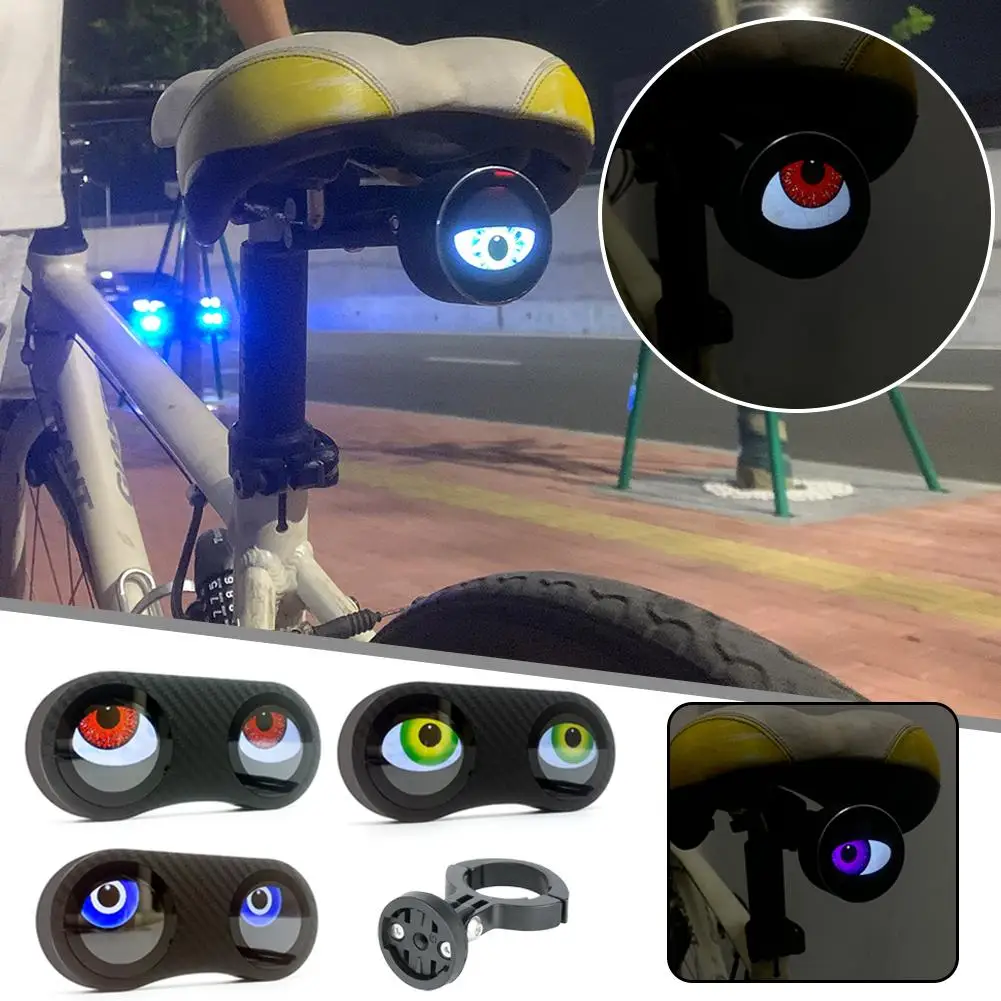 

3D Dynamic Devil Eye Light Bicycle Tail Rear Light USB Rechargeable Waterproof APP Control DIY GIF Bicycle Devil Eye Light