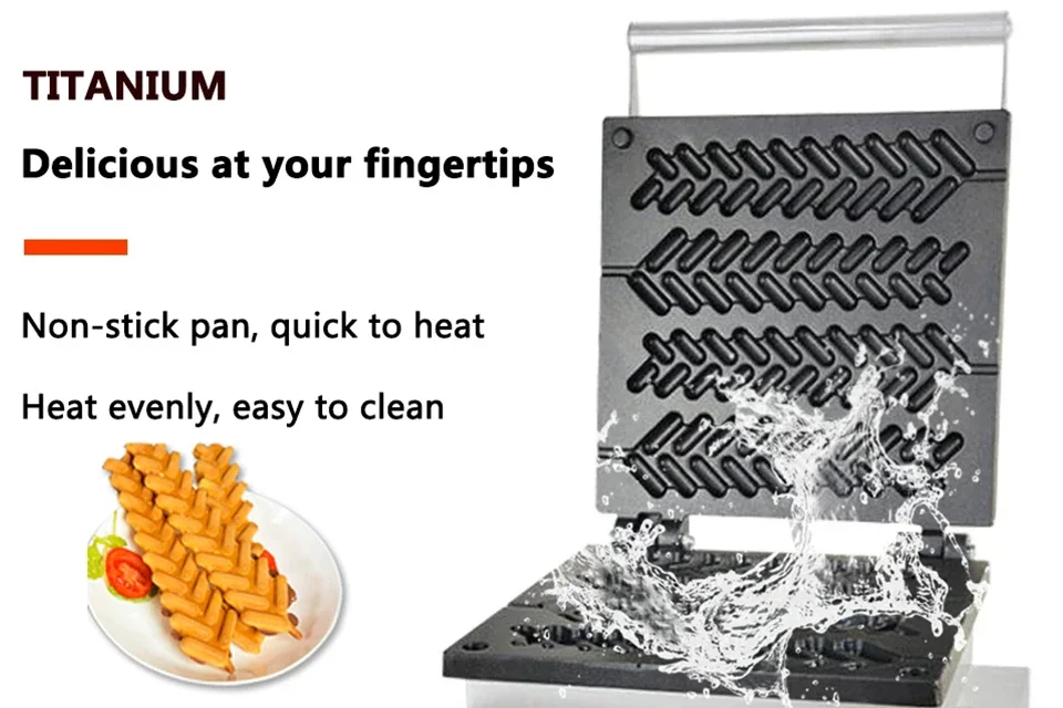 1600W Wheat Shape Waffle Maker, Non-Stick Electric Roti Waffle Machine Kitchen Appliance