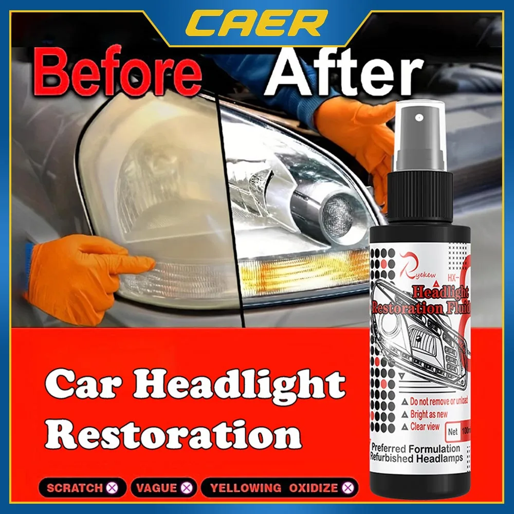 Car Headlight Polishing Agent Scratch Remover Repair Fluid Headlight Renewal Polish and Maintenance Liquid Kit Auto Accessories