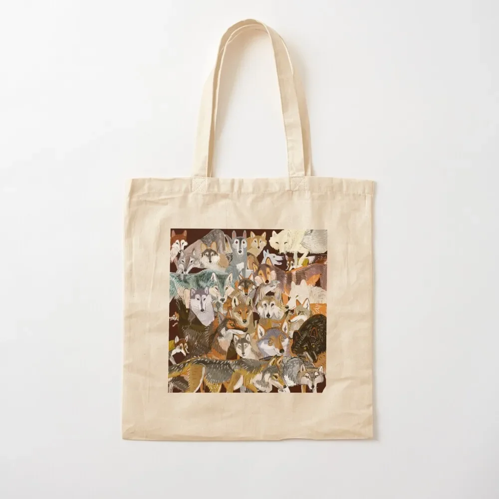 

Wolves oclock Time to Wolf Tote Bag Shopper handbag tote bags aesthetic Canvas Tote Bag