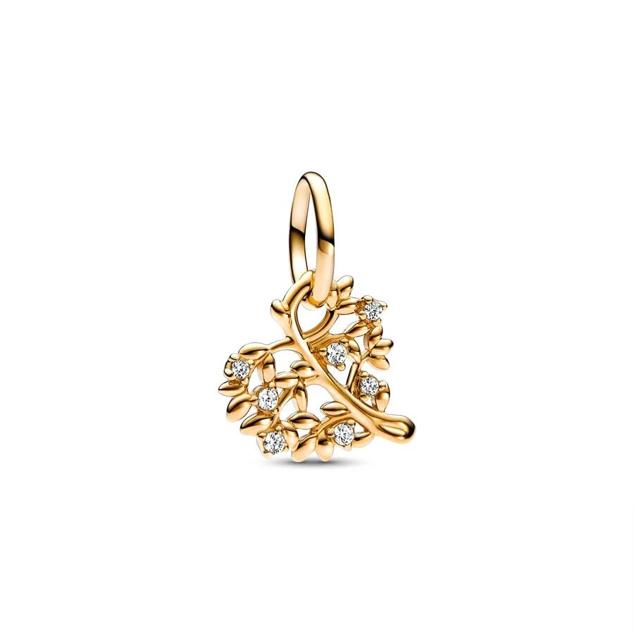 Hot Sale Gold Plated Sparkling Family Tree & Festive Bell Dangle Charm Bead Fit Original Silver 925 Pandora Bracele Jewelry Gift