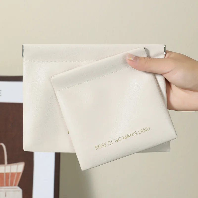 PU Leather Mini Cosmetic Bag Outgoing Portable Cosmetic Storage Bag Automatic Closure Shell Bag #3610