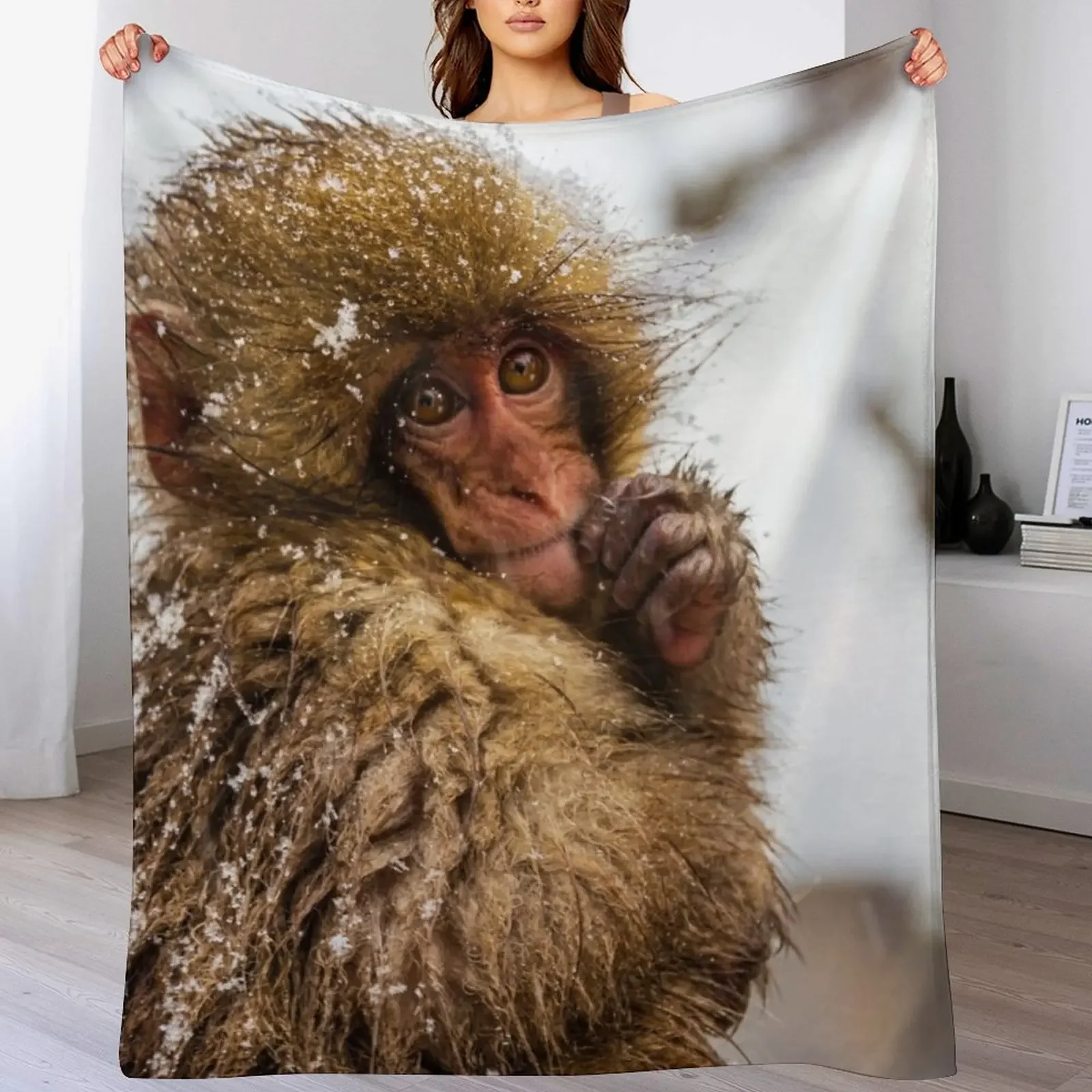 

New Snow monkey Throw Blanket Luxury Thicken for winter Polar decorative Blankets