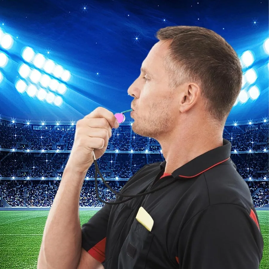 2 حزمة صافرة المدرب مع الحبل الفولاذ المقاوم للصدأ صافرة معدنية الملونة المدرب صافرة السائبة بصوت عال الرياضة صافرة للمعلمين Coa