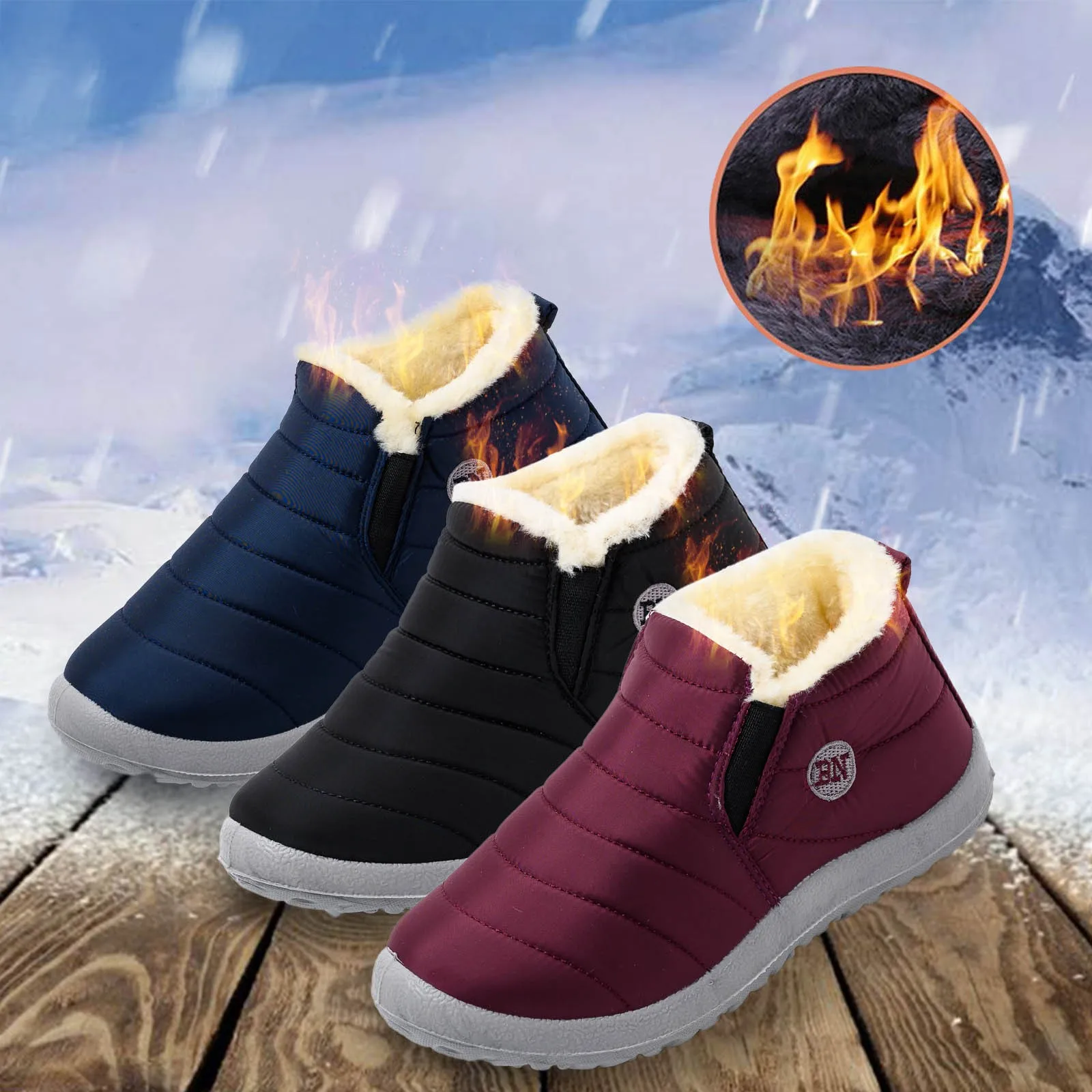 

Women Boots Keep Warm Winter Shoes For Women Ankle Boots Fur Shoes Botas Hombre Couple Snow Boots Winter Casual Shoes Booties