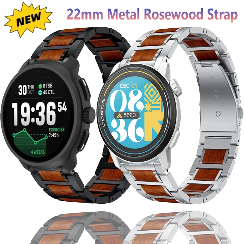 22mm Metal Rosewood Strap For COROS APEX 4 42mm/Pace 3-4-Pro Replacement Wrisrband CMF Watch 3-2 Pro Suunto Ocean/Run/Vertical 2