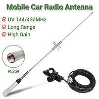 ABBREE AR-770S Mobile Car Antenna PL259 Dual Band High Gain For TYT Baojie BJ-218 AR-2520 AR-M70 Amateur Car Mobile Radio