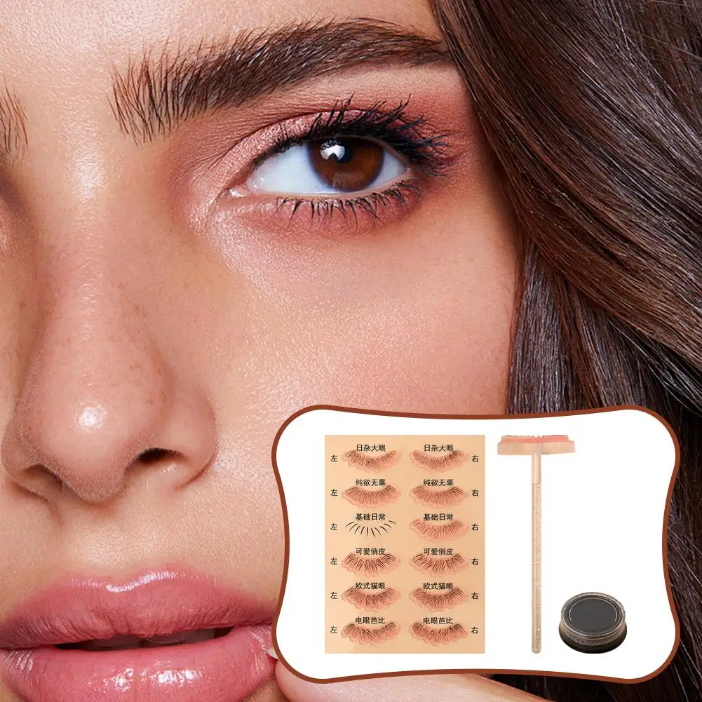 Wimper Stempels Tool Herbruikbare Siliconen Sjabloon Luie Make-Up Wimpers Tool Eye Natuurlijke Look DIY Lagere Extensions Postzegels Wimper S2P7