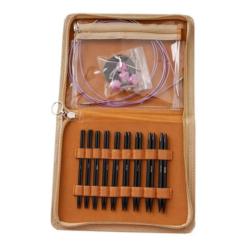 Crochet Bag Tool Set Detachable Ring Needle High-grade Ebony Interchangeable Connecting Thread Sweater Needle