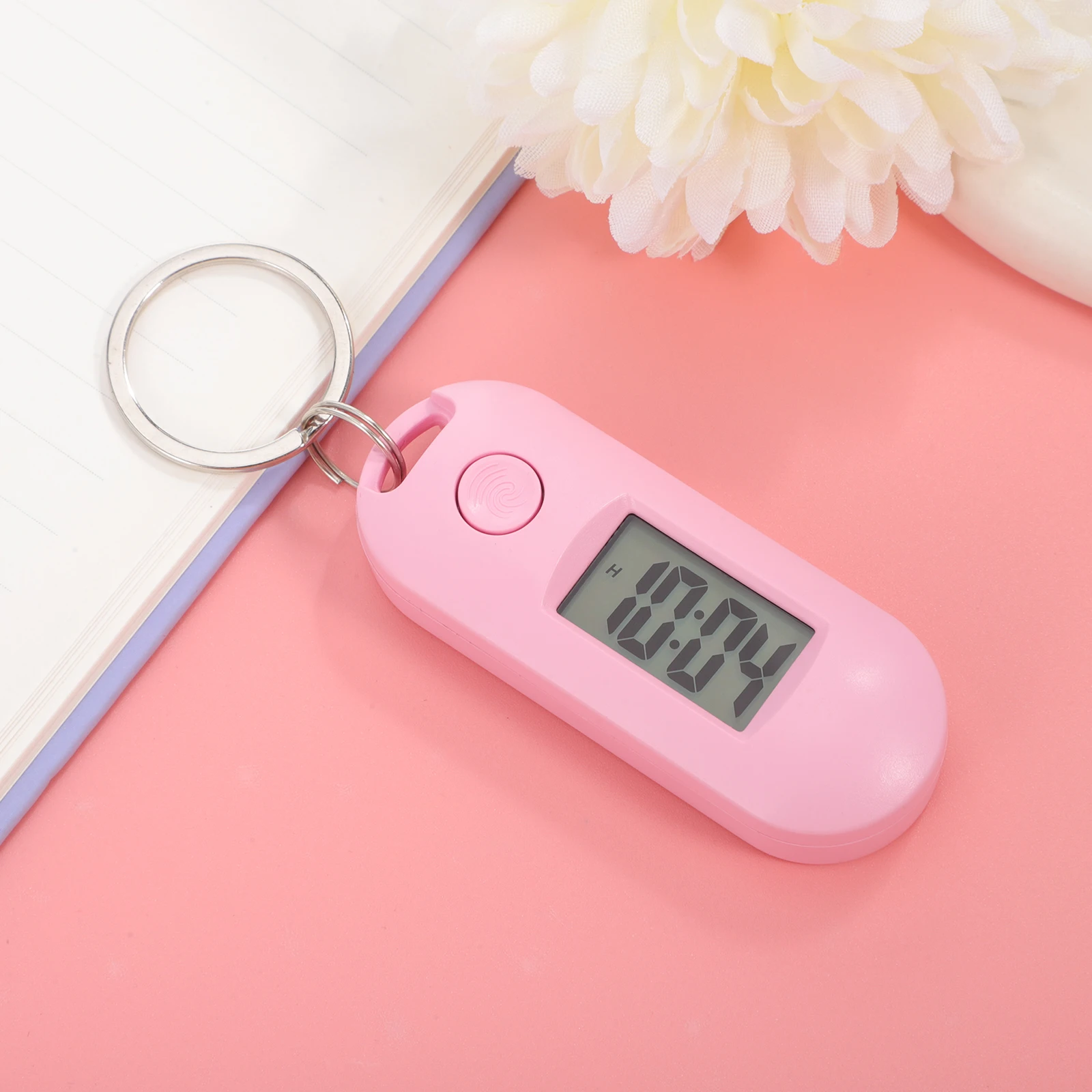 

Candy Color Electronic Watch Mini Key Ring Digital Keychain Lightweight Kids Pink Keychains Students Mute Hanging Watch Portable