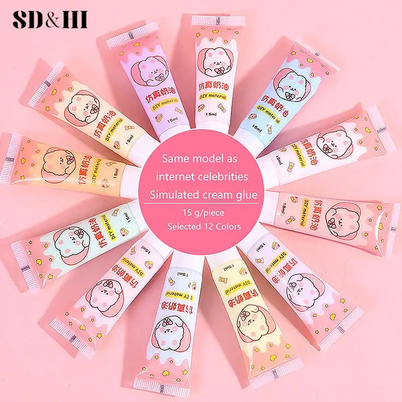 15ml Simulation Creme Kleber DIY Handy Shell Material hausgemachte Haarnadel Goo Karte Briefpapier Box Harz manuelle Paste Kleber