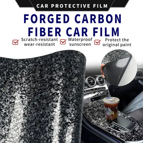 Car Adhesive Vinyl Wrap High Gloss Small Flower Carbon Silver Forged Carbon Fiber Film Motorcycle Helmet