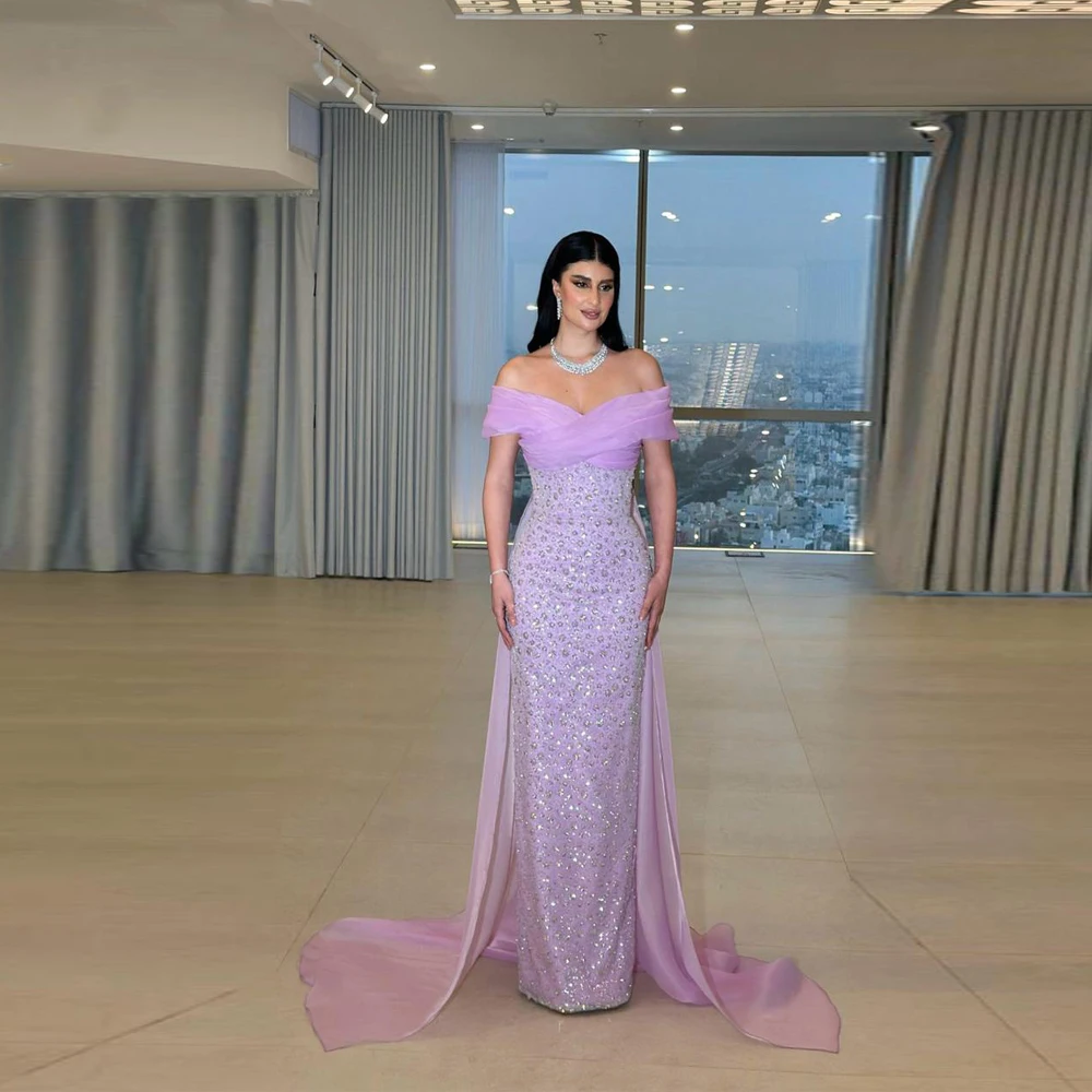 

Elegant Mermaid Women Evening Dresses Off The Shoulder Sleeveless Prom Gown Engagement Banquet Vestidos De Noche Customized 2026