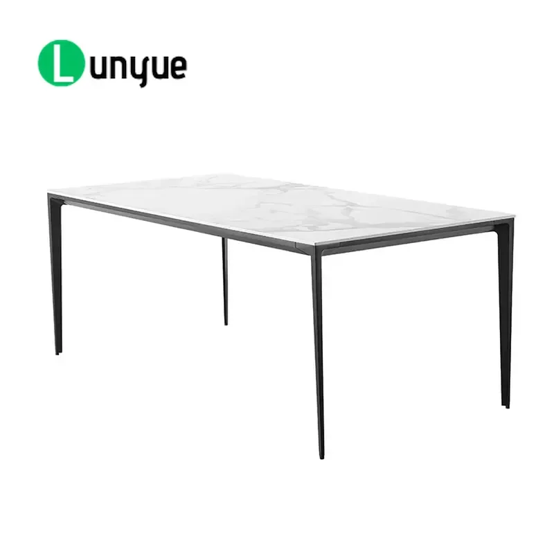 Modern European Luxury Marble Dining Table Set 6 Seater Custom Size Dining Room Furniture Factory Direct Supply Warehouse