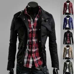 Quality Men's Fashion Cotton Jacket New Spring And Autumn Coat Men Thin Casual Stand Collar Male Slim Outerwear Hombre Tops